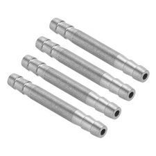 4 Pcs 1/4" Round Union Stainless Steel Hose Barb Splicer for Water Air, Silver