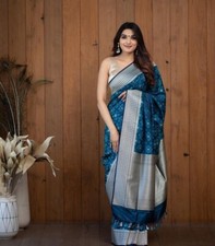 SARI INDIAN PAKISTANI WEDDING SAREE BLOUSE NEW DESIGNER BOLLYWOOD PARTY WEAR