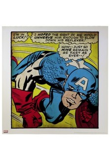 Captain America Silver Age Retro Fine Art Canvas Print 24x24 Marvel