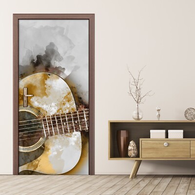 Türposter Klebefolie Türtapete selbstklebend Malerei Gitarre spielen Gitarrist