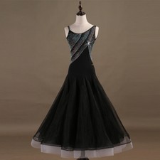 Latin Ballroom Dance Dress Modern Salsa Waltz Standard Long Dress F352 3 Colors