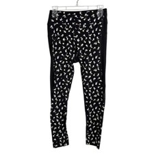 VICTORIA'S SECRET PINK Ultimate Leggings BLACK  YELLOW FLORAL size M Athleisure