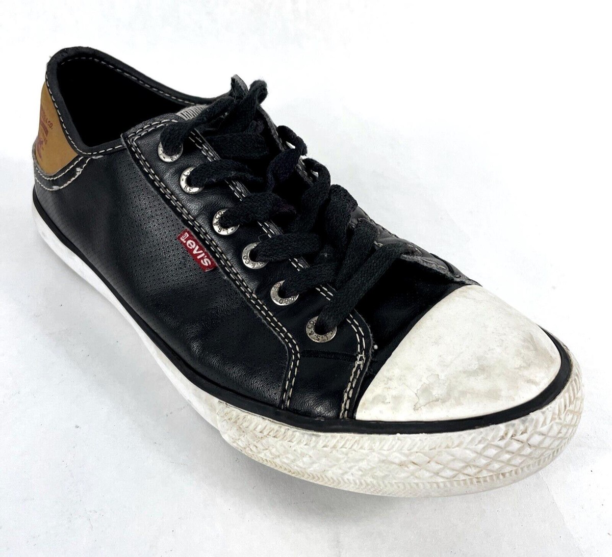Levi Strauss Shoes Youth Kids 6.5 Black Sneakers Stain On One Lace