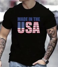 Men’s Graphic made in the USA logo size L Black New Ship From USA