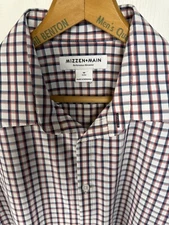 Mizzen + Main Leeward Shirt Mens Red Blue Check Trim Fit Performance Medium EUC