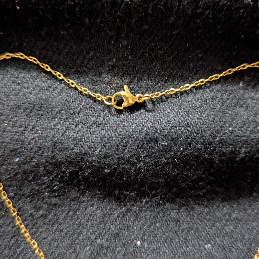 Vintage Gold Dipped Cottonwood Leaf Pendant State… - image 3