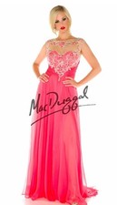 Mac Duggal Fabulouss Elegant Coral Formal Gown Womens 16 Prom NWT  Pageant