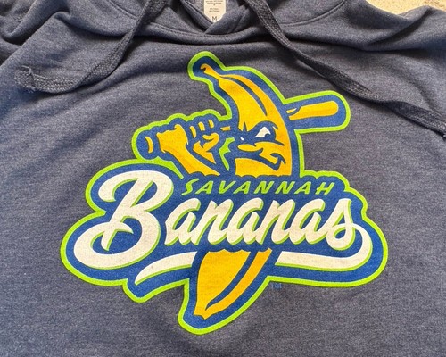 NEW Never Worn Without Tag Savannah Bananas Pullover Hoodie Men's Medium Blue - Picture 2 of 4