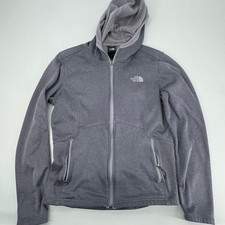 The North Face Women's Gray Full Zip Fleece Lined Hooded Jacket M No Zipper