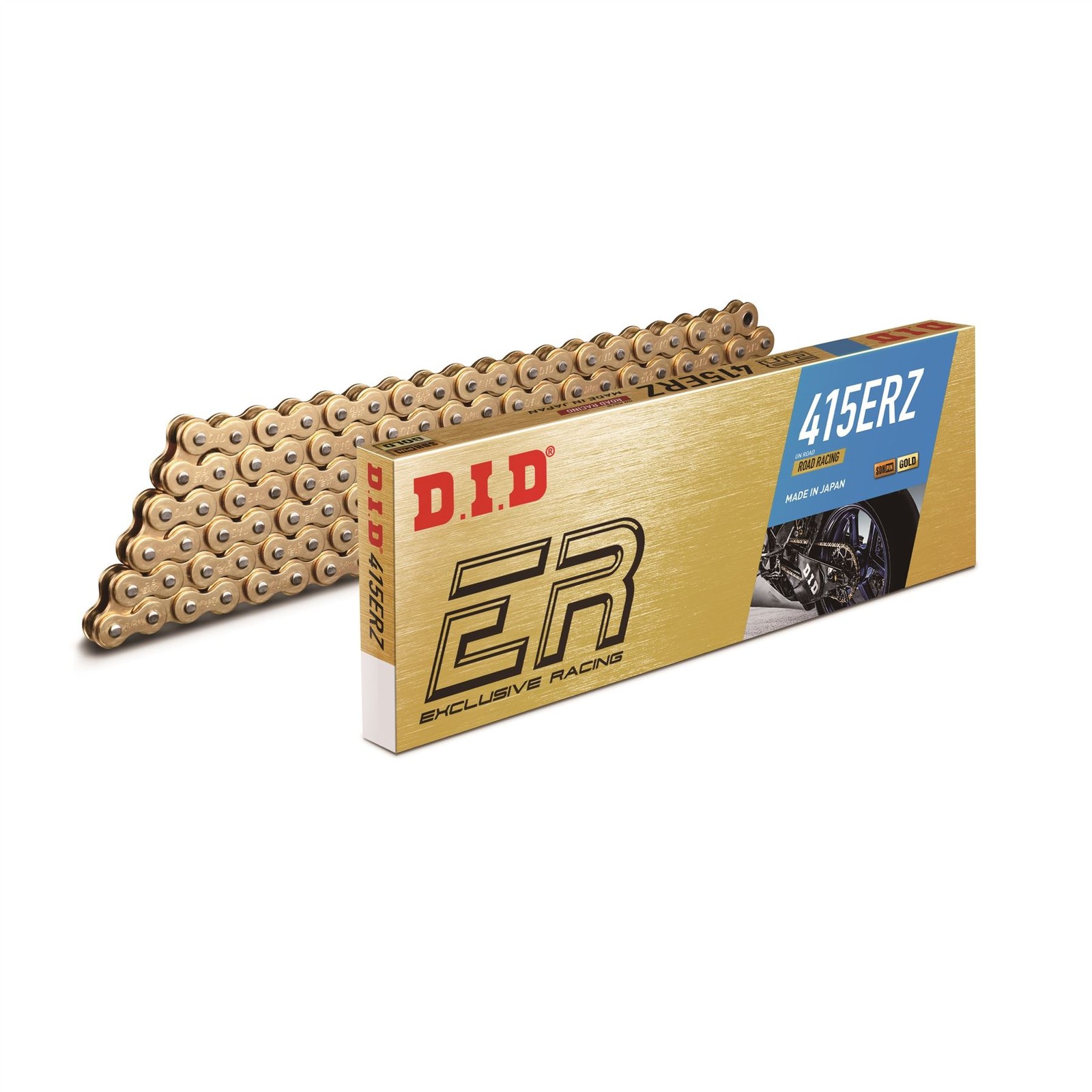 D.I.D. Motorcycle Non O-Ring Drive Chain Gold 415 ERZ 130 Clip Link