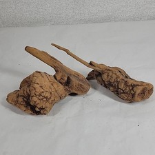 Natural Burl Wood Knot Tree Roots Lot of 2 Carving Decor Craft Display Approx 6"