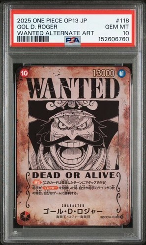 Gol.D.Roger (SP Card Wanted Poster) graded PSA 10 for sale on eBay
