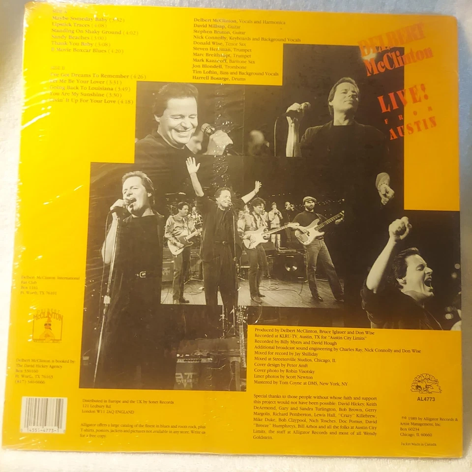 Delbert McClinton Live From Austin/1989/Vinyl, LP, Album🔥FACTORY SEALED🔥MINT Foto 2 de 3