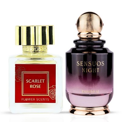 Scarlet Rose Eau de Parfum Spray 65ml (2.2 oz) by Flower Scents & Sensuos Night 
