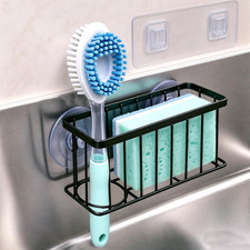 Sponge Holder for Kitchen Sink with Strong Suction Cups/Adhesive Strips, Rustpro