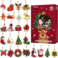 Toyvian Advent Calendar 2025, 24Pcs Mini Christmas Ornaments, Christmas Countdow