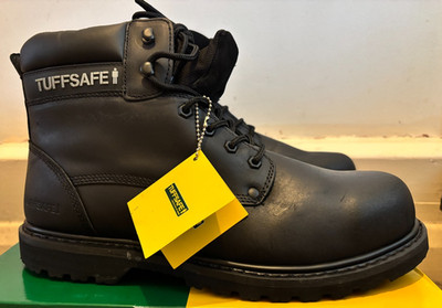 Tuffsafe Trucker Sicherheitsstiefel Leder Stahlkappe Goodyear Sohle 12/47 neu mit Etikett 83,39 £