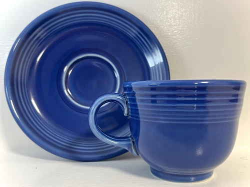Fiesta 60th Special Edition Color, Sapphire Blue Cup & Saucer, HLC ca. 1996