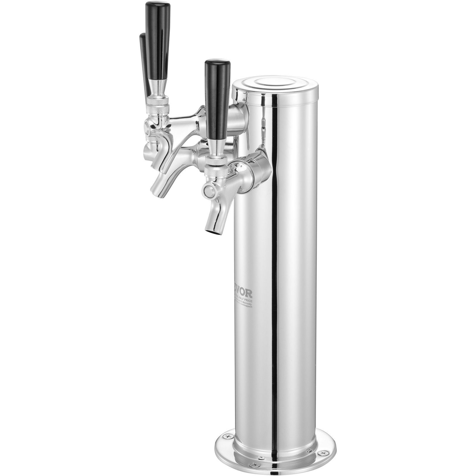New Triple Taps Draft Beer Tower Dispenser, Stainless Steel Keg Beer Tower, Keg