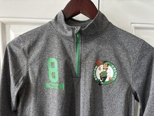 Boston Celtics Youth Med 10/12 Pullover 1/4 zip NBA Gray C29 Workout Sweat