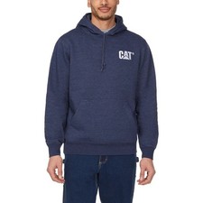 CAT Caterpillar Heavyweight Hooded Sweatshirt Men's Brown Gray Blue