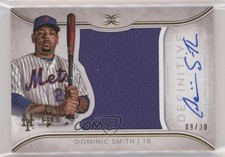 2018 Topps Definitive Collection Relic 9/30 Dominic Smith #ARC-DS Auto 6fs