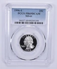 1996-S Washington Quarter Silver PR69 DCAM PCGS Blue Label *0875
