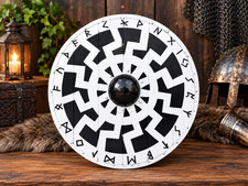 Handmade Viking Wooden Shield 22 Inches LARP Viking Medieval Battle Ready Shield