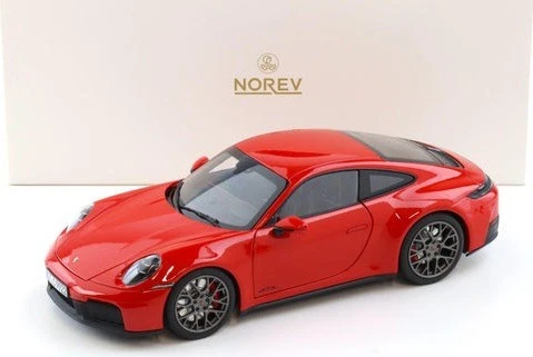 2025 Porsche 911 992-2 Carrera 4 GTS Coupe Red in 1:18 scale by
