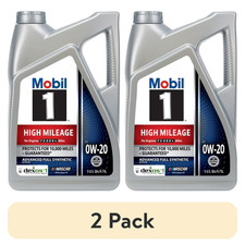(2 pack) Mobil 1 High Mileage Full Synthetic Motor Oil 0W-20, 5 Quart 35.60 per gallon