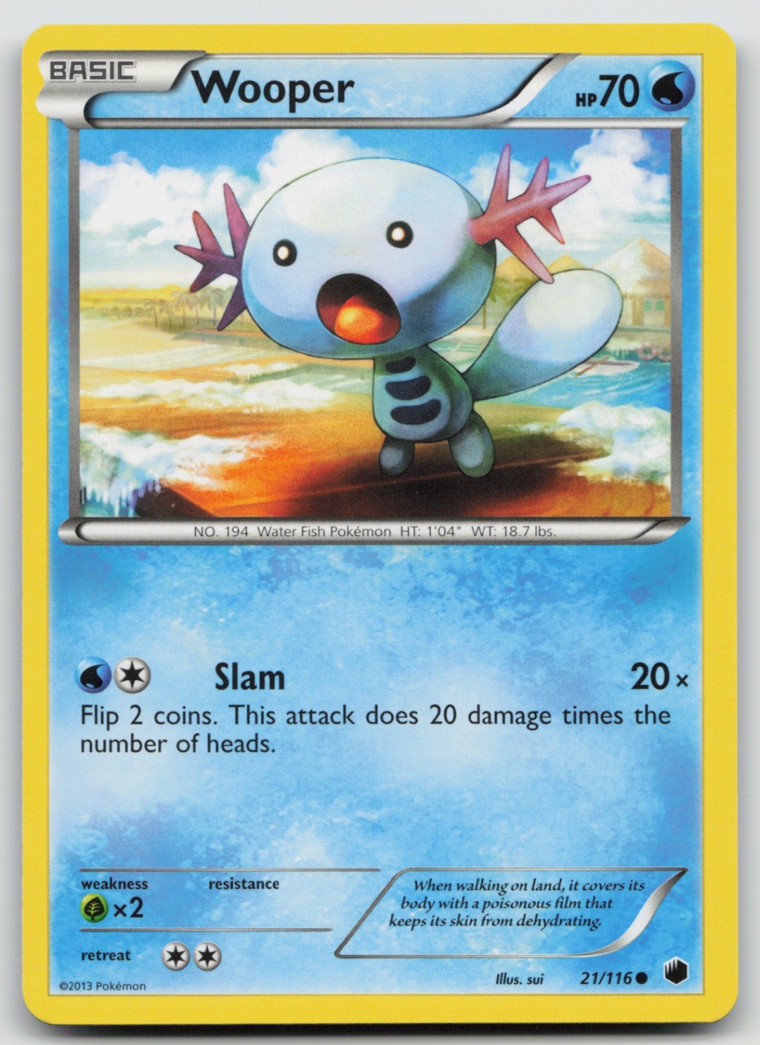 Wooper 21/116 Plasma Freeze Pokemon TCG Card