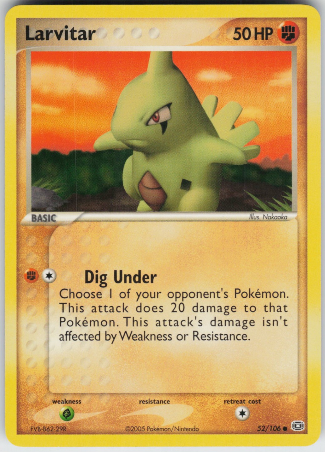 Pokemon TCG Larvitar 52/106 Emerald Common card Normal NM