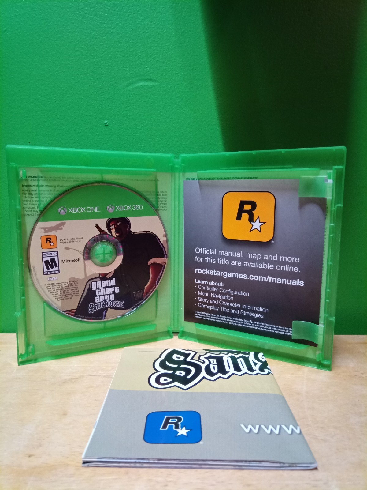 Grand Theft Auto San Andreas for Xbox One Xbox 360, Complete W/MAP
