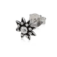 Einzelohrstecker Sonne 925 Silber Oxidiert Ohrschmuck 6Mm Klein Ohrring