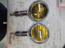 Vintage Cm Hall Amber Fog Lights Pair With Mounting Brackets. Yellow