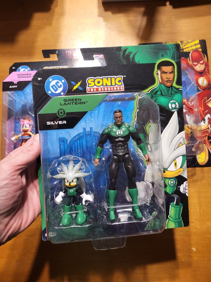 DC x Sonic the Hedgehog SILVER & GREEN LANTERN 2 Pack Figures