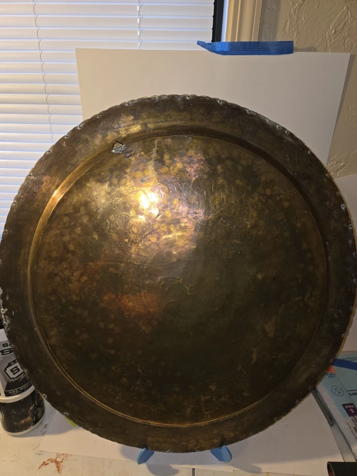 Mesa Bandeja Latón Pata Araña Asiática Vintage Mediados de Siglo Excelente Estado  Foto 3 de 4