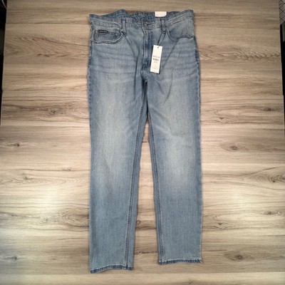 NWT Calvin Klein Jeans Mens 36x32 Slim Fit Allie Indigo Light Wash Denim