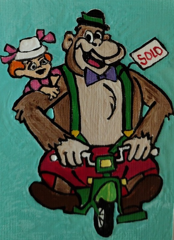 3.5"X2.5" Artist Trading Card Magilla Gorilla PAINTED ACRYLIC 