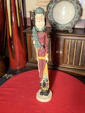 12 Hand-Carved Look Resin Santa Figurine with...