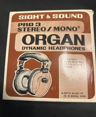 vintage  1970s Sight & Sound PRO 3 Stereo/Mono Organ Dynamic Headphones