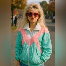 💚🩵💜Vintage Gitano outerwear small mint coral white jacket lined oversized