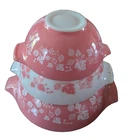 Set of 2 Pyrex Pink Gooseberry Cinderella Mixing Bowls