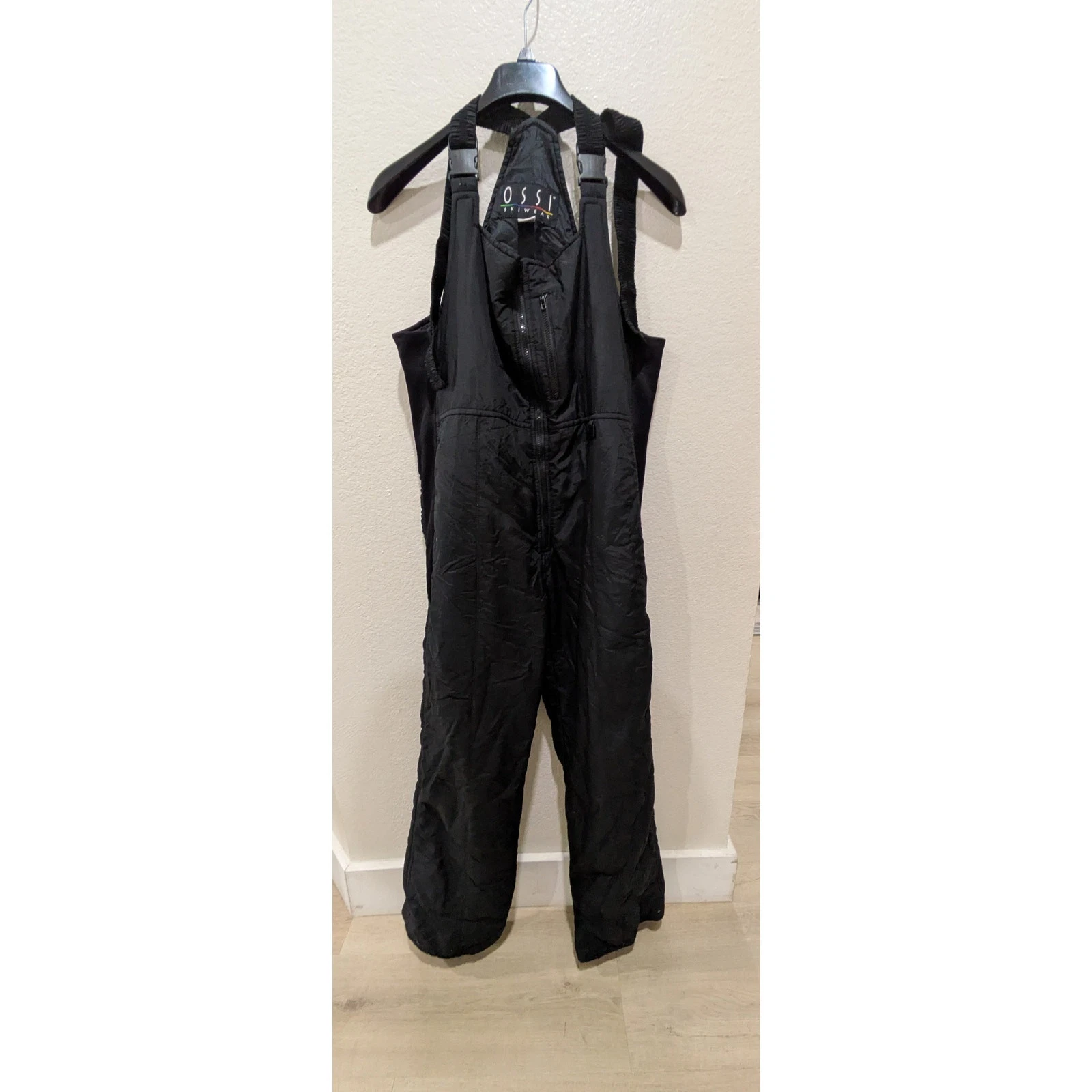 Ossi Skiwear Men's Large Black Winter Outdoor Snow Ski Suit Overalls Bib