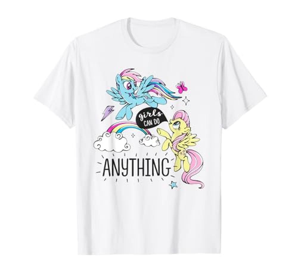 (TG. S) My Little Pony Girls Can Do Anything Rainbow Dash Maglietta NUOVO