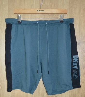 DKNY Loungewear Baumwolle grün/schwarz Grafikdruck Logo Shorts - Extra Large