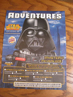 Burger King - Star Wars Episode III - Adventures Leaflet Magazine - 2005