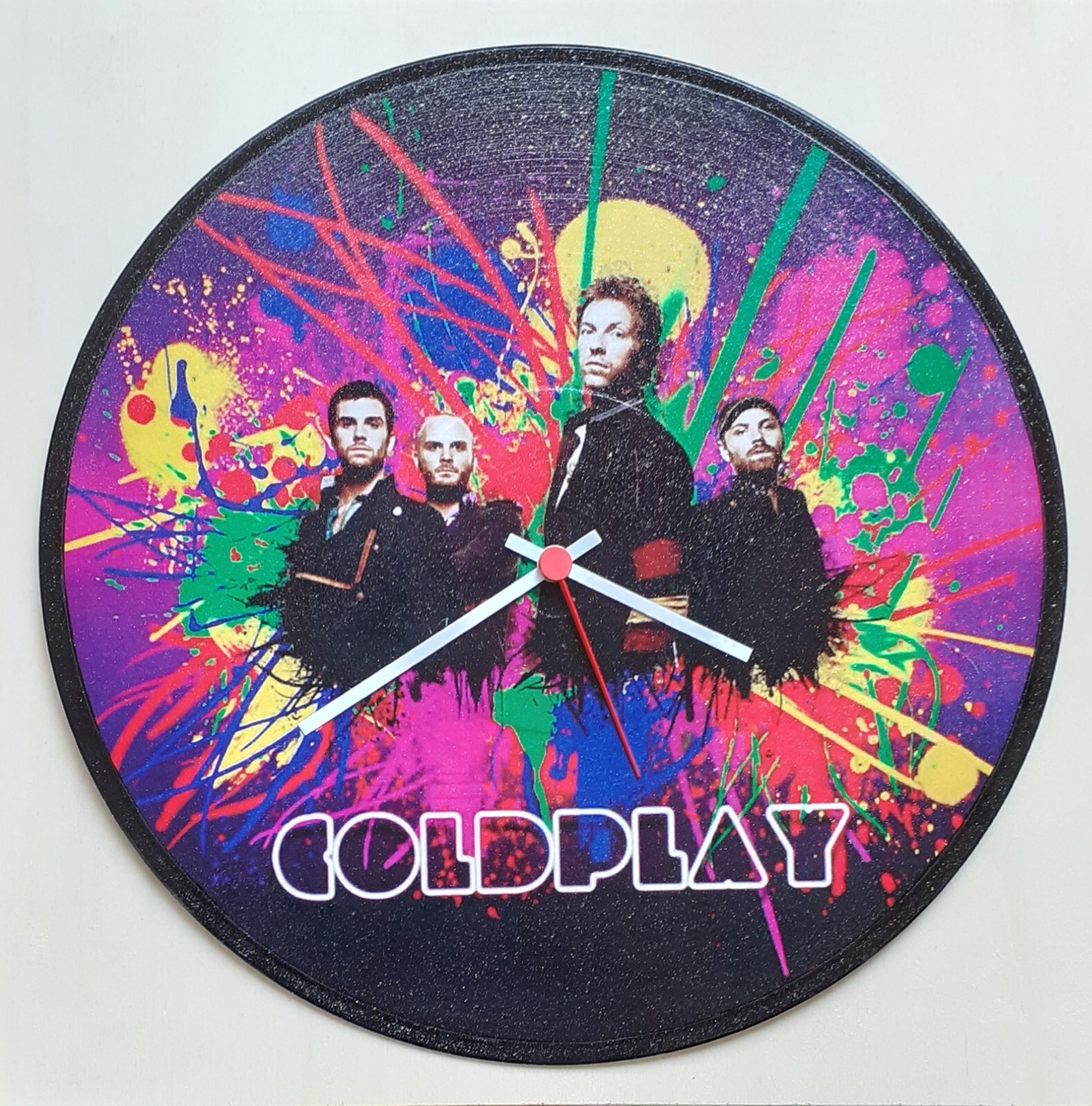 Idea Regalo Fan Coldplay - Orologio in Vinile Fatto a Mano 33 Giri