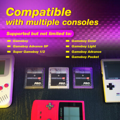 Game Cartridge, GB GBA SP Game Video Cartridge 1000 In 1 Game Card Game Cartridge Everdrive OS V4 TF Card Adapter For GB/GBC/GBA/SP (Transparent White