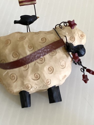 Blossom Bucket Sheep Cart/Wagon W/Kitty’s Patriotic Americana Barnyard Farm - Picture 8 of 13